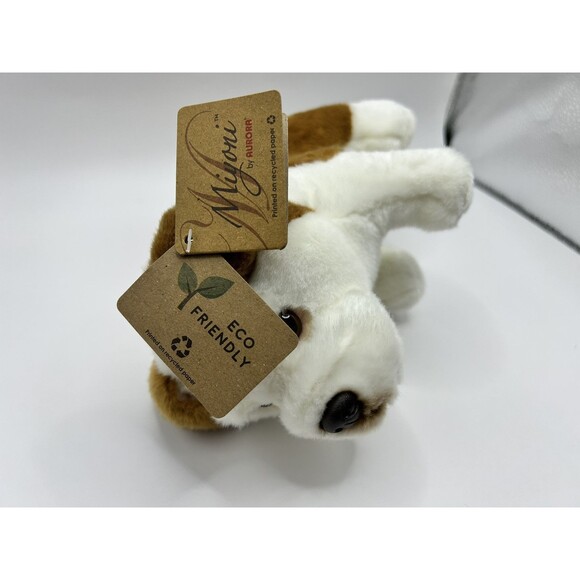 Miyoni by Aurora Realistic Bulldog 8.5" Plush Pup White Brown Dog Stuffed Animal - Picture 12 of 14